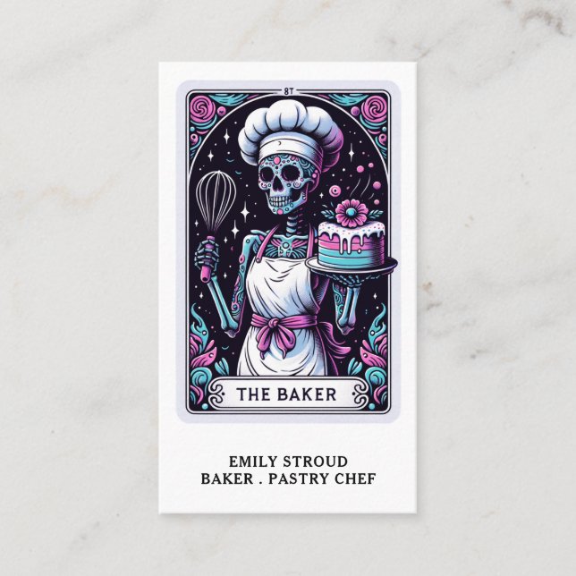 Baker caterer Tarot Card Business Card (Front)