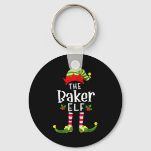 Baker Christmas Elf Matching Pajama X-mas Party  Key Ring