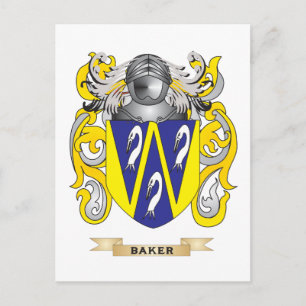 Baker Coat of Arms (Family Crest) Postcard