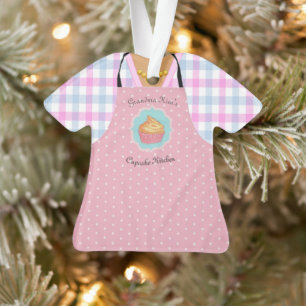 Baker Cupcake Apron Personalised Ornament