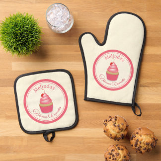 Baker Cupcakes Oven Mitt & Pot Holder Set