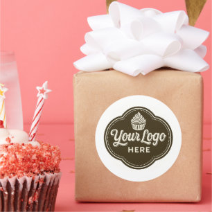 Baker Custom Logo Espresso Brown Round Classic Round Sticker