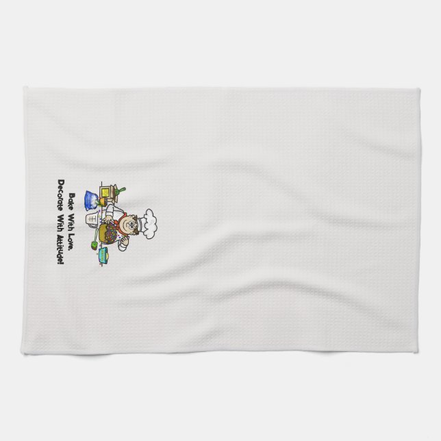 Baker Decorating A Cake Kitchen Towels (Horizontal)