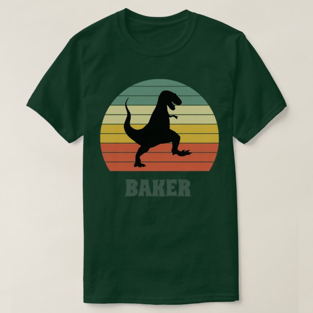 Baker Dinosaur Funny Baker Gift Idea T-Shirt (Design Front)