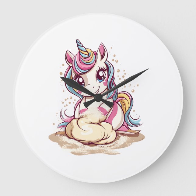 Baker Dough Unicorn (1) Large Clock (Front)