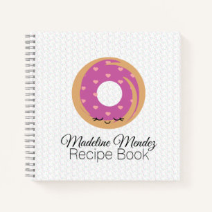 Baker Doughnut Spiral Notebook Kids Recipe Book