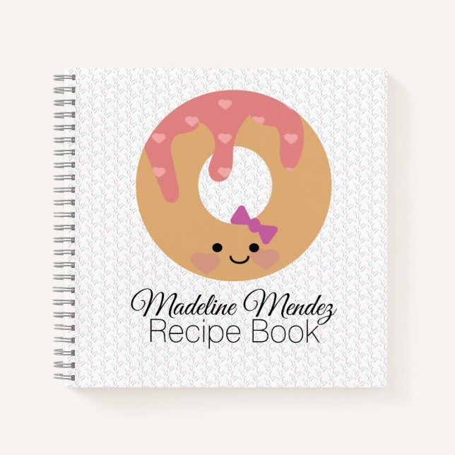 Baker Doughnut Spiral Notebook Kids Recipe Book (Front)