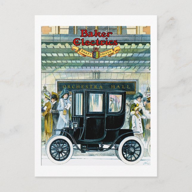 Baker Electric Cars - Vintage Ad Postcard (Front)
