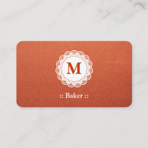 Baker Elegant Lace Monogram Business Card