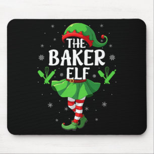 Baker Elf Christmas Girls Women Elf Squad Xmas Fam Mouse Pad