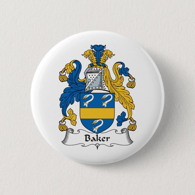 Baker Family Crest 6 Cm Round Badge (Front)