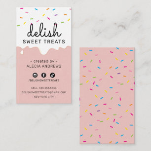 BAKER FROSTING DRIPS modern colourful sprinkles Business Card