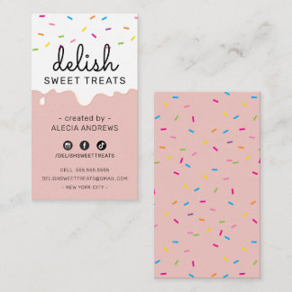 BAKER FROSTING DRIPS modern colourful sprinkles Business Card