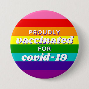Baker Gay Pride Flag Rainbow Stripe Vaccinated 7.5 Cm Round Badge