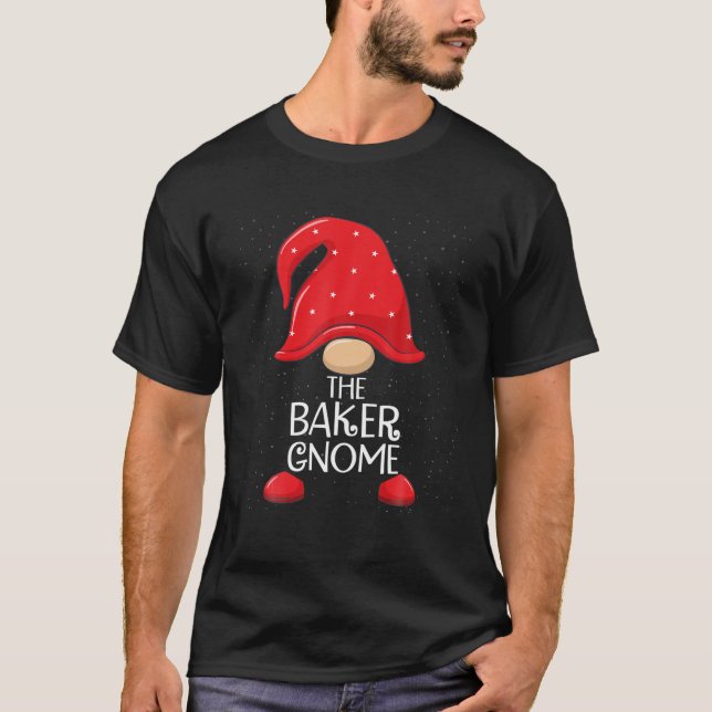 Baker Gnome Matching Family Group Christmas Party T-Shirt (Front)