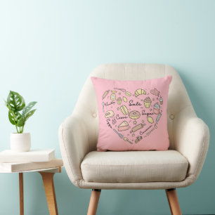 Baker Heart Funny Bakery Baking Pastry Chef Cushion