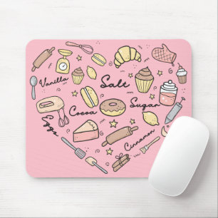Baker Heart Funny Bakery Baking Pastry Chef Mouse Pad