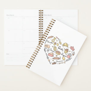 Baker Heart Funny Bakery Baking Pastry Chef Planner