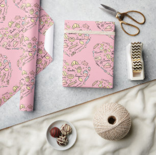 Baker Heart Funny Bakery Baking Pastry Chef Wrapping Paper