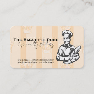 Baker Holding Baguette Business Card