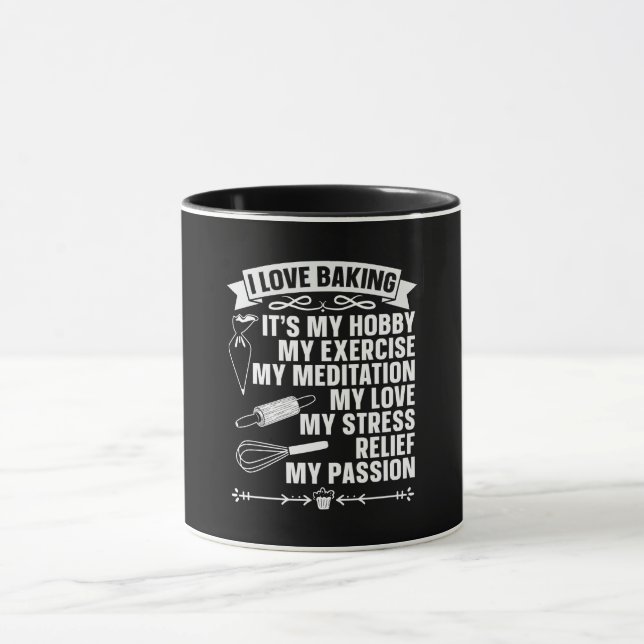 Baker I Love Baking Bakery Chef Cupcake Bake Mug (Center)
