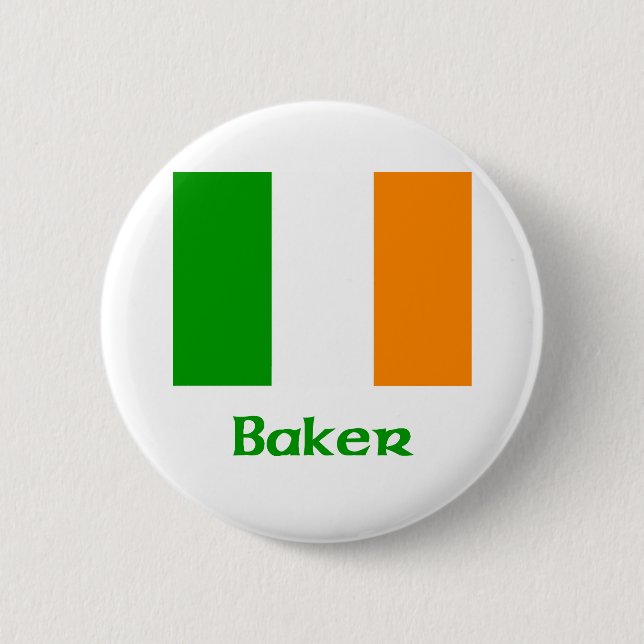 Baker Irish Flag 6 Cm Round Badge (Front)