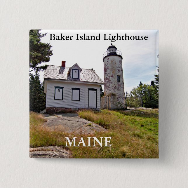 Baker Island Lighthouse, Maine Button (Front)