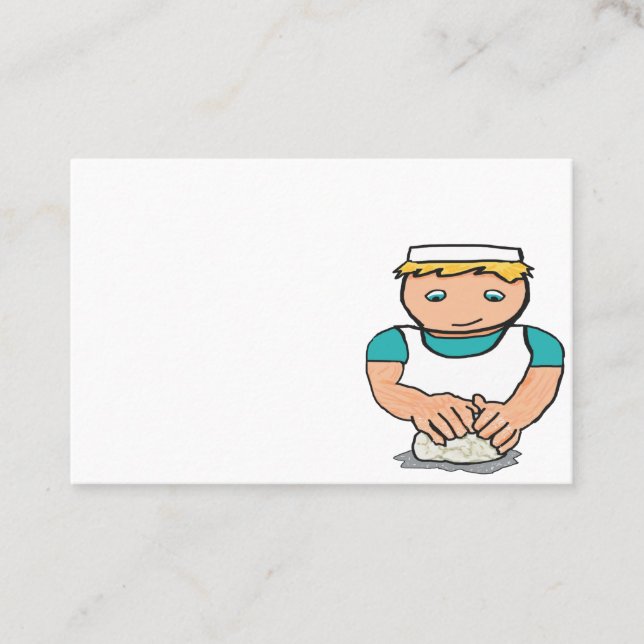 Baker Kneading Dough for Baking Bread Business Card (Front)