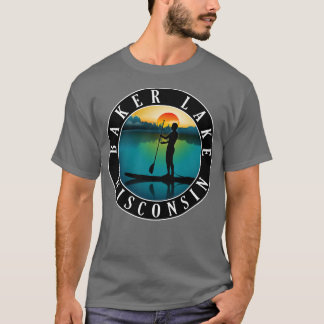 Baker Lake Wisconsin Paddleboarding T-Shirt