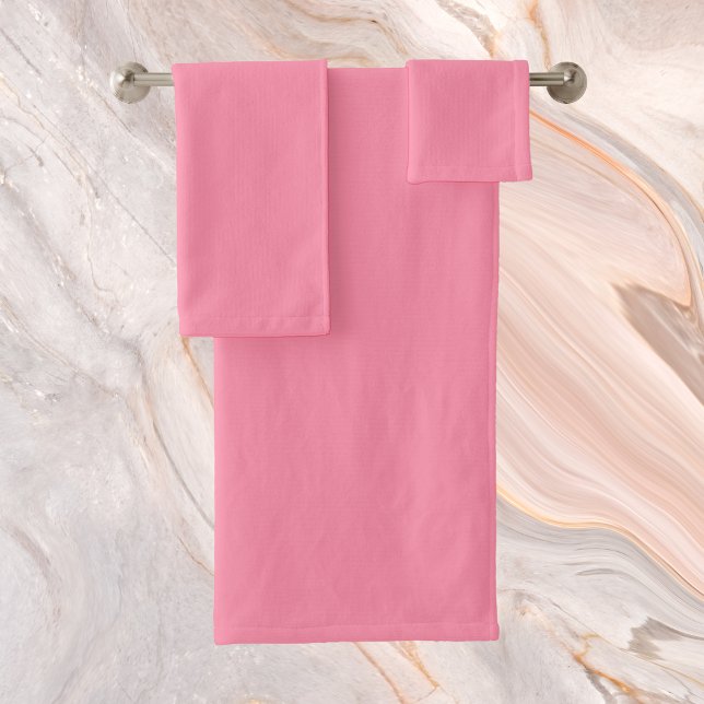Baker-Miller Pink Solid Colour Bath Towel Set (Creator Uploaded)