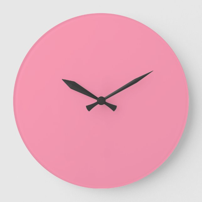 Baker-Miller Pink Solid Colour Large Clock (Front)