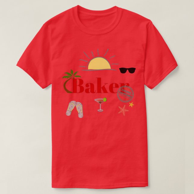 Baker on vacation T-Shirt (Design Front)