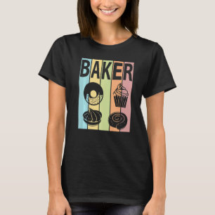 BAKER PASTEL COLORS DESSERTS PASTRY CHEF BAKING T T-Shirt