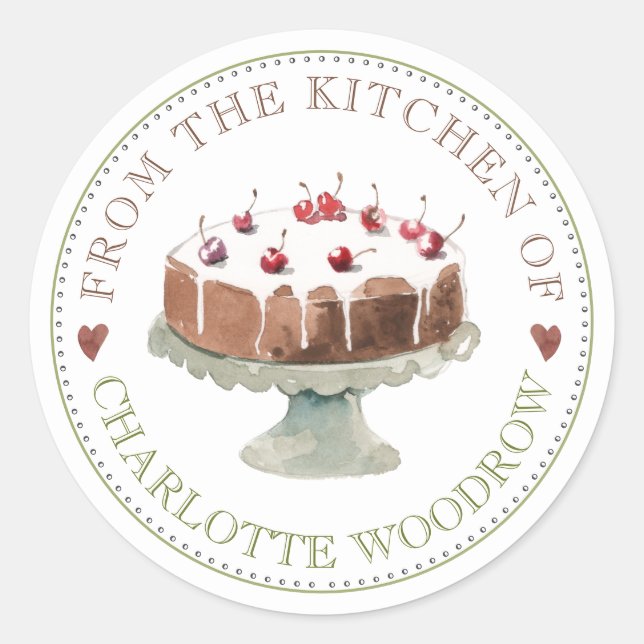 Baker Pastry Chef Cake Food Label Sticker (Front)