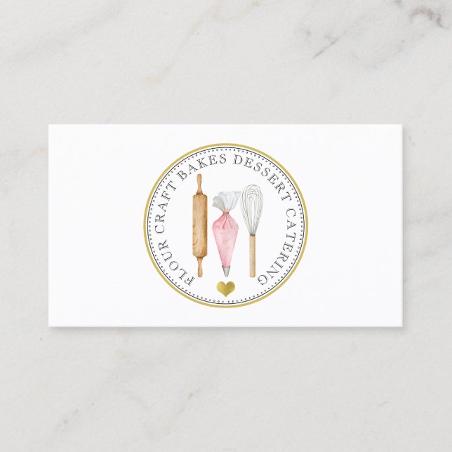 Baker Pastry Chef Dessert Caterer Baker's Tools  Business Card (Front)