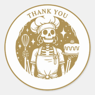 Baker Pastry Chef Gold Product Classic Round Sticker