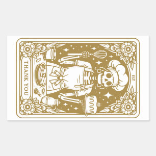 Baker Pastry Chef Gold Product Rectangular Sticker