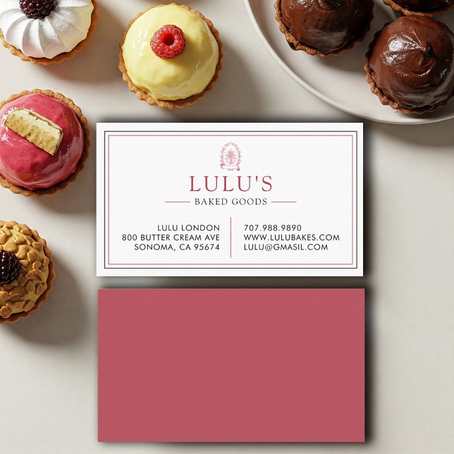 Baker Pastry Chef Red and White Business Card (Creator Uploaded)