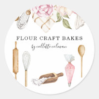 Baker Pastry Chef Watercolor Floral Tools