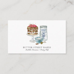 Baker Pastry Chef  Watercolor Square Business Card