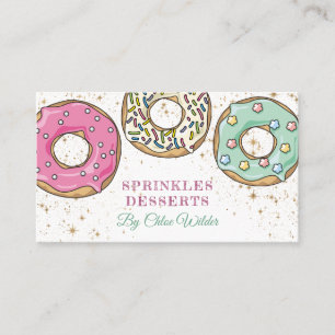Baker Pink Green Sprinkle Doughnuts Bakery Business Card