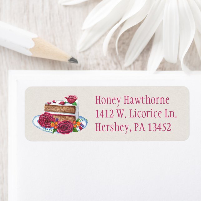 Baker Return Address Labels Pastry Chef Cake Love (Insitu)