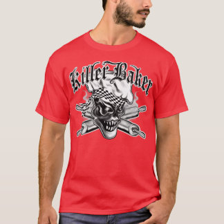 Baker Skull 5 Killer Baker and Crossed Rolling Pin T-Shirt