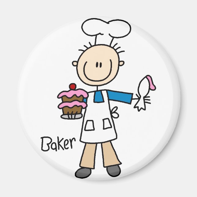 Baker Stick Figure Magnet (Front)