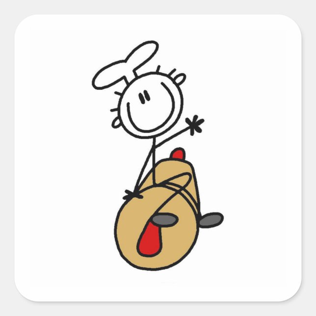 Baker With Rolling Pin Square Sticker (Front)