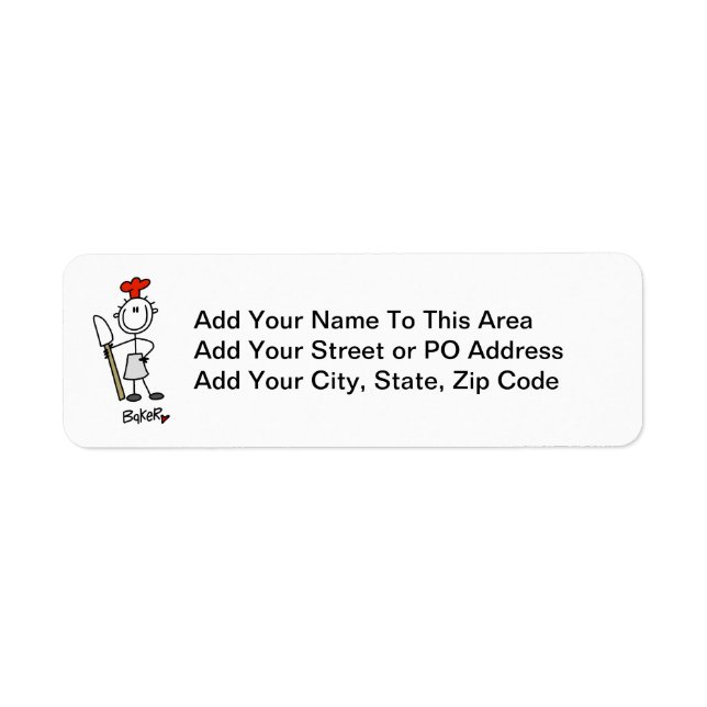Baker With Scraper Return Address Label (Front)