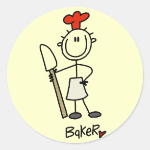 Baker with Scraper Tshirts and Gifts Classic Round Sticker