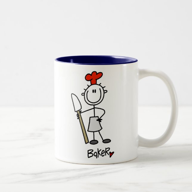 Baker with Scraper Two-Tone Coffee Mug (Right)