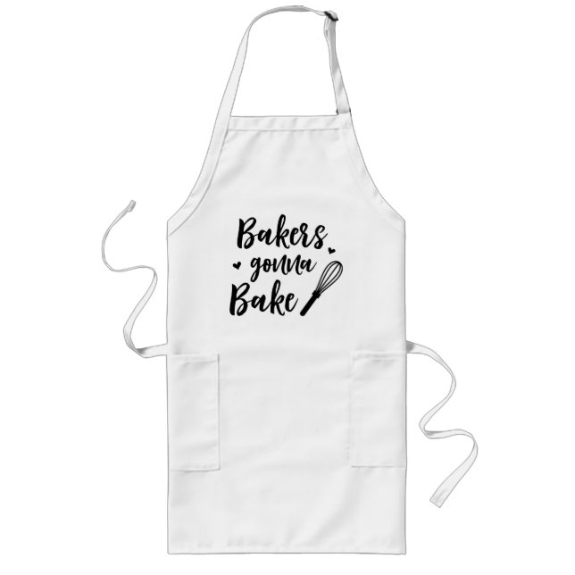 Bakers Gonna Bake Hearts Whisk Chef's Gift Long Apron (Front)