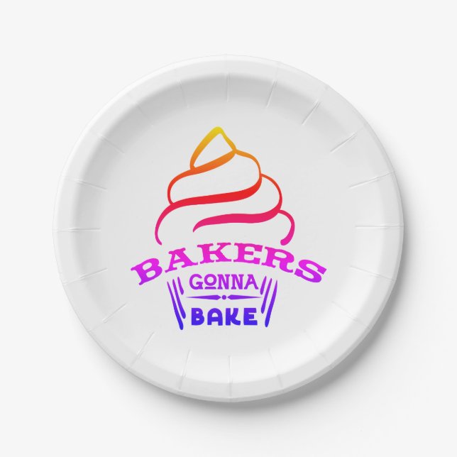 Bakers Gonna Bake Paper Plate (Front)